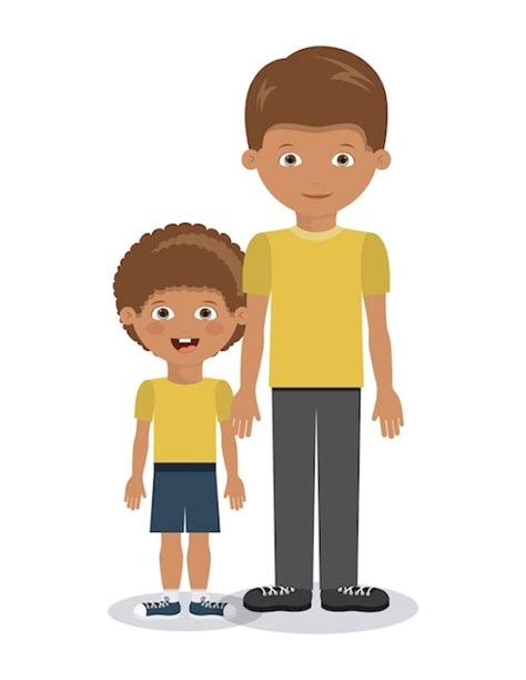 Smiling African American Father And Son Cartoon Illustration Jiffy