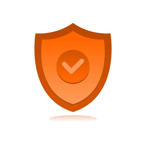 Orange Shield With A Checkmark In The Middle Protection Icon Concept 49237418 Vector Art At