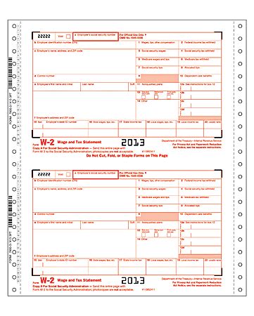 Complyright W Continuous Tax Forms Employer Carbonless Twin Set