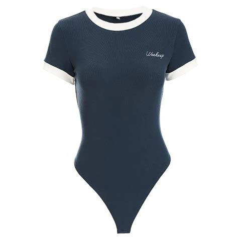 Sexy Bodysuit Carta Bordado Impresso O Pesco O Macac O Senhoras Magro