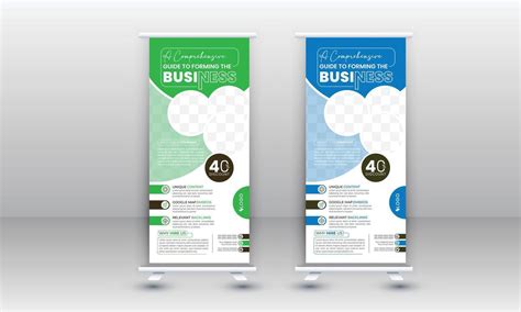 Business Roll Up Standee Design Banner Template Presentation And