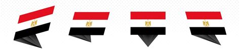 Flag of Egypt in modern abstract design, flag set. 10694602 Vector Art ...