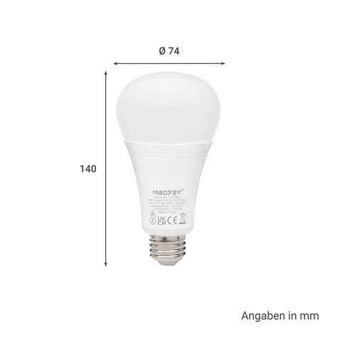 MiBoxer Zigbee 3 0 2 4GHz RGB CCT Lampe 12W E27 FUT105ZR