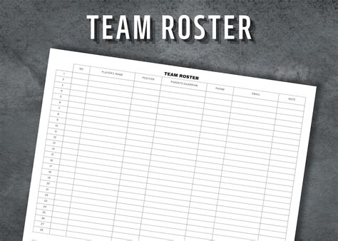 team roster soccer team roster printable team roster sport roster
