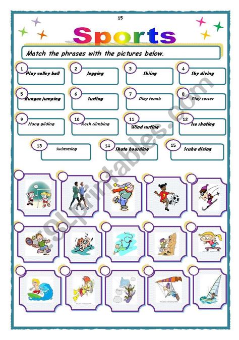 Sports Activities ESL Worksheet By SANBS