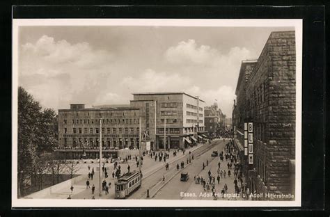 Ak Essen Adolf Hitlerplatz Adolf Hitlerstra E Strassenbahn