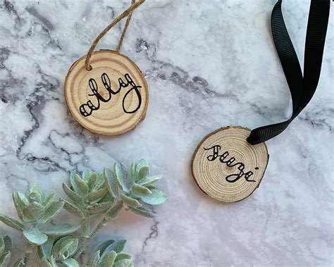 Personalized Hand Lettered Wood Name Tags - Jaded Studios Shop