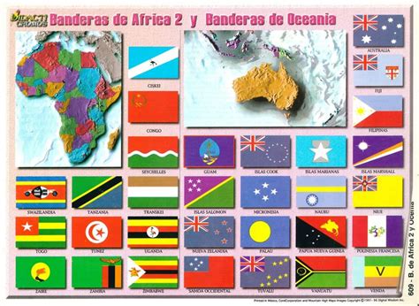 Monografía de Banderas de África 2 y Banderas de Oceanía de Didacti