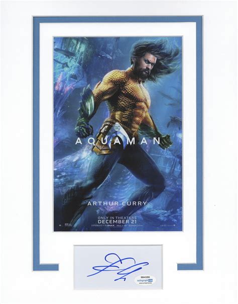 Jason Momoa Signed Cut Custom Framed Aquaman Autographed Acoa Zobie