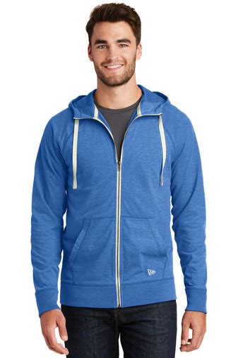 Nea122 Mens Sueded Full Zip New Era Hooded Sweatshirt