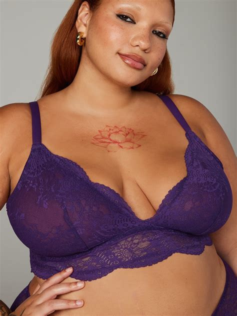 Haute Lace Triangle Bralette In Purple Savage X Fenty Netherlands