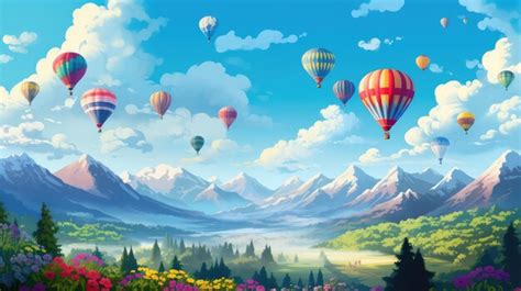 Premium AI Image A Vibrant Hot Air Balloon Festival With Colorful