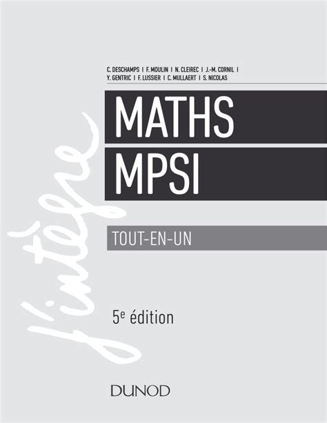 Math Matiques Mpsi Tout En Un