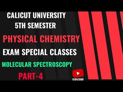 Molecular Spectroscopy Exam Special Classes Youtube