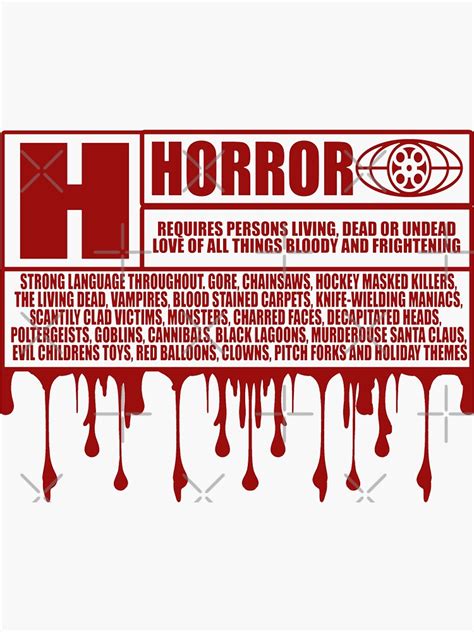 "Horror Rating" Sticker for Sale by purtbwneyes45 | Redbubble