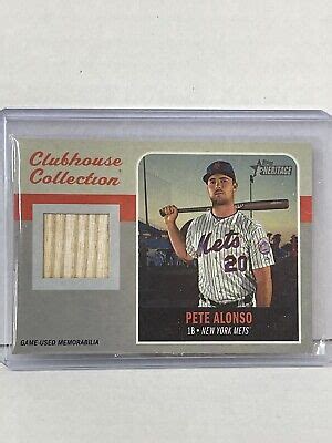 2019 Topps Heritage Clubhouse Collection RC BAT Card Pete Alonso Card