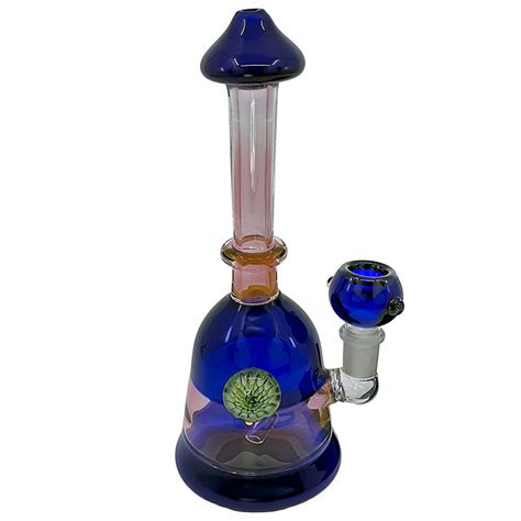 Premium Handcrafted Colour Glass Bong With Blue And Clear Glass And In Za