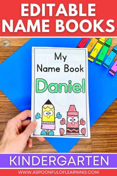 Editable Name Book for Kindergarten - A Spoonful of Learning