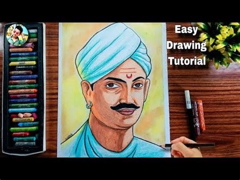 Mangal Pandey Drawing Easy With Oil Pastel Freedom Fighter Drawing