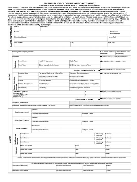 Nyc Family Court Financial Affidavit Form - AffidavitForm.net