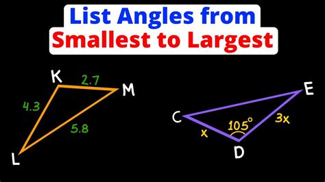 List Angles Of A Triangle From Smallest To Largest Given The Sides