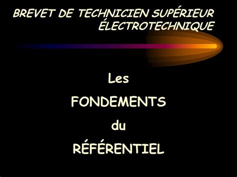 Brevet De Technicien Sup Rieur Lectrotechnique Ppt Video Online