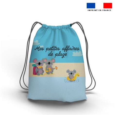 Kit Sac Dos Coulissant Motif Mes Petites Affaires Koala Tissus