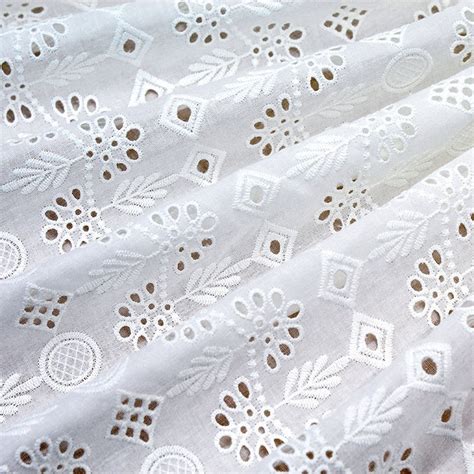 Off White Cotton Fabric Retro Eyelet Cotton Fabric For Eyelet Etsy