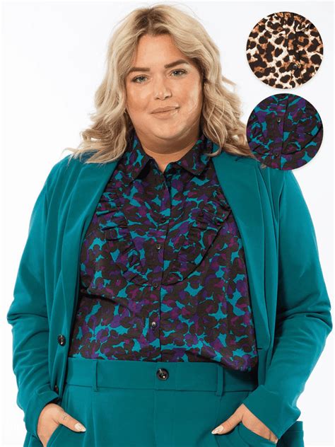 Blouse Print Ruffle Plus Size Kopen Wibra Belgi Dat Doe Je Goed