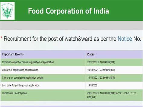 Fci Haryana Recruitment Apply Online For Watchman Posts