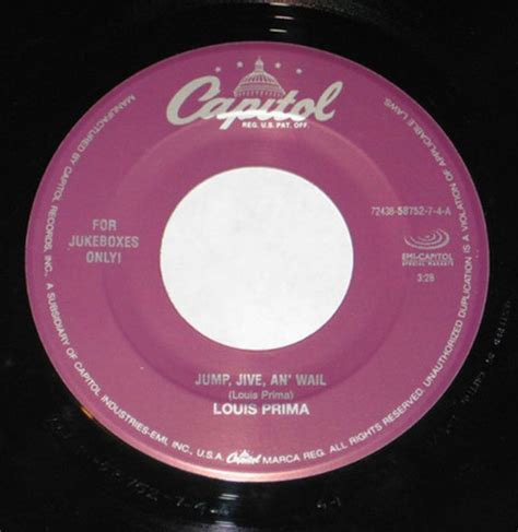 Single Louis Prima Jump Jive An Wail Just A Gigolo I Ain T Got