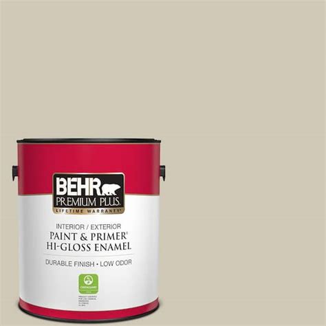 BEHR PREMIUM PLUS 1 Gal PPU8 16 Coliseum Marble Hi Gloss Enamel