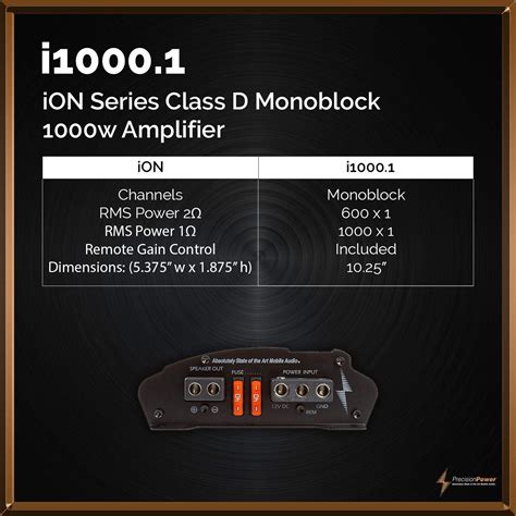 Precision Power Ion Serie I Clase D Monoblock W