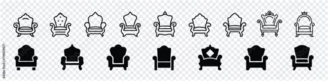 King Throne Chair Icon Throne Icon Royal Chair Armchair With Crown