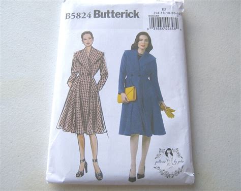 Butterick 5824 Coat Pattern Double Breasted Lined Coat Etsy