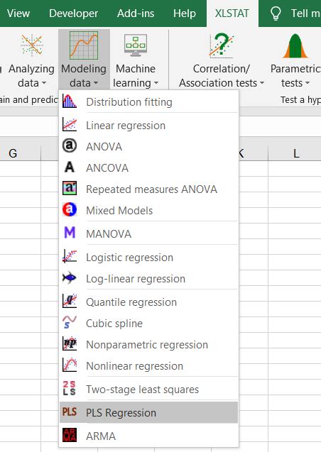 Partial Least Squares Pls Regression In Excel Xlstat Help Center