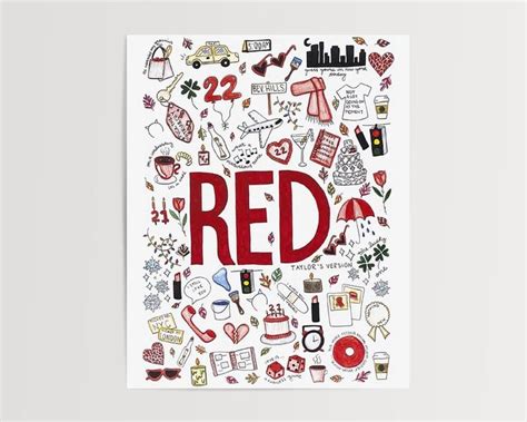 Red Art Print,swiftie Gift,all Too Well,taylors Version,illustration ...