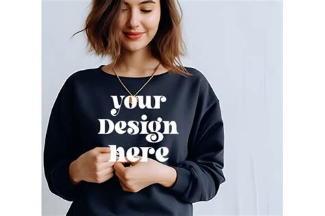 Gildan 18000 Women Navy Mockup Gráfico Por Mockupstore · Creative Fabrica