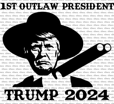 1st Outlaw President Trump 2024 Car Van Truck Sticker Cut Vinyl Decal