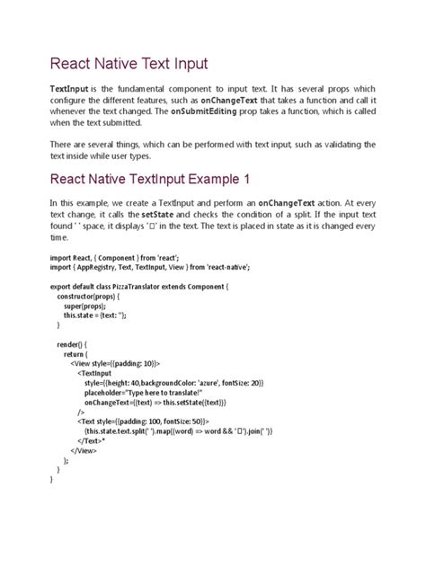 React Native Text Input Pdf Function Mathematics Computing