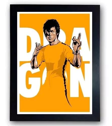 Quadro Artes Marciais Kung Fu Bruce Lee Moldura A Cm Parcelamento