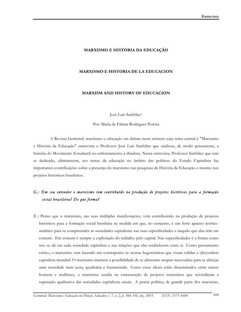 PDF MARXISMO E HISTÖRIA DA EDUCAÇÃO