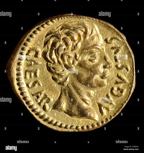 Roman Coin - Caesar Augustus (replica Stock Photo - Alamy