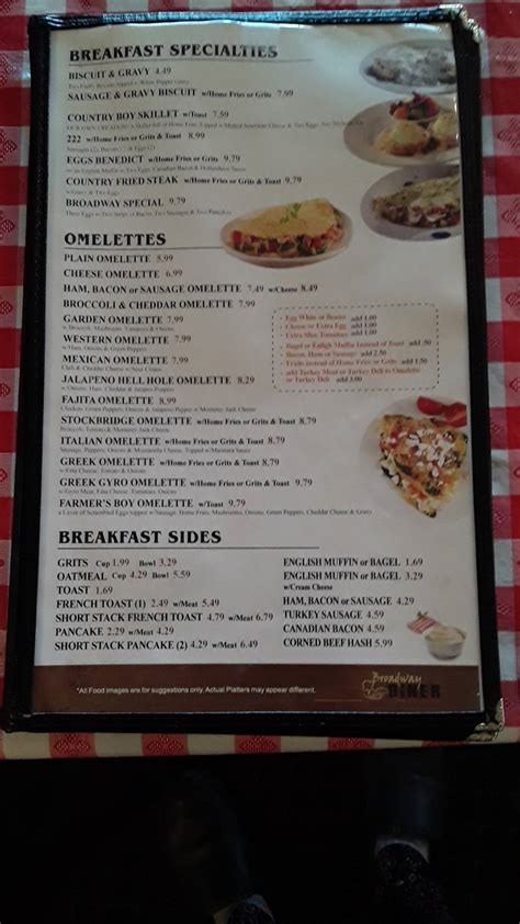 Menu at Broadway Diner restaurant, Stockbridge, GA-138