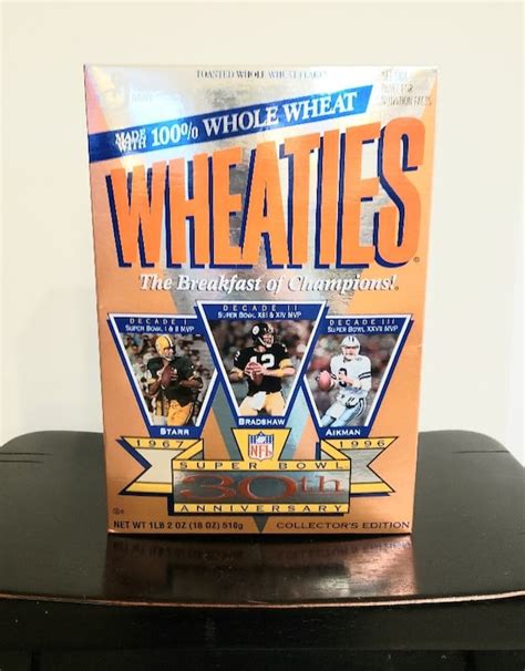 Vintage Super Bowl 30th Anniversary 1996 Wheaties Boxfootball Etsy