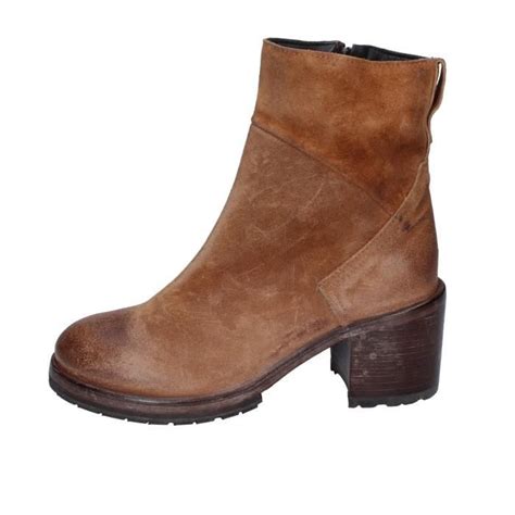 Bottines Femme Moma Marron Daim Talon Carr Cm Fermeture