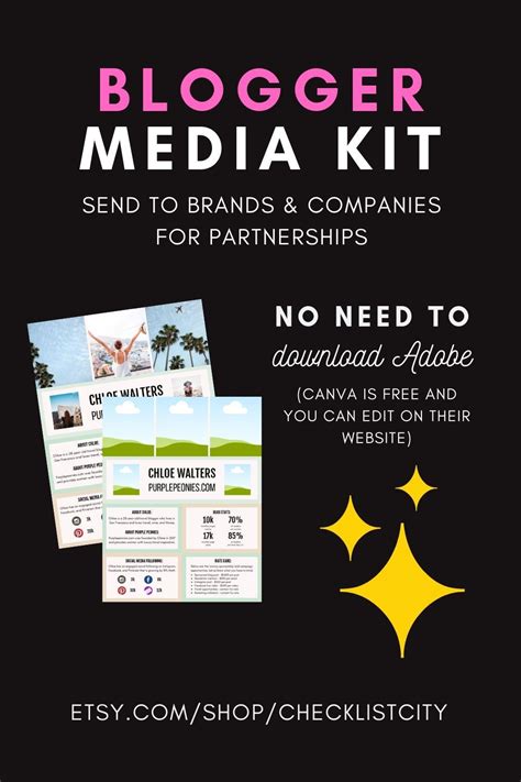 Blogger Media Kit Template Media Kit Template Blogger Media Kit