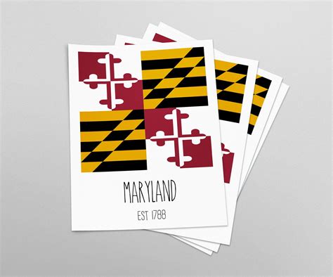 Maryland Flag Print Wall Decor Wall Art Downloadable Home - Etsy