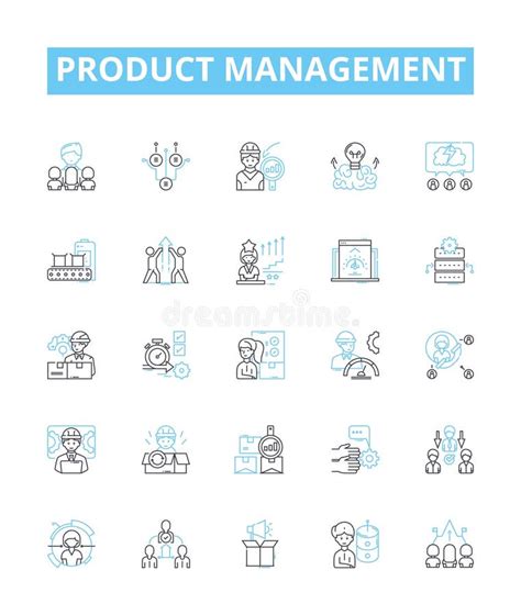 Product Management Vector Line Icons Set Product Management Planning