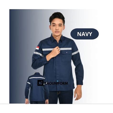 jual kemeja safety panjang baju lapanganbaju kerjakemeja safety